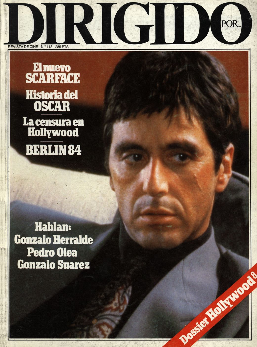 DIRIGIDO POR... magazine side cover Issue 113 March 1984
