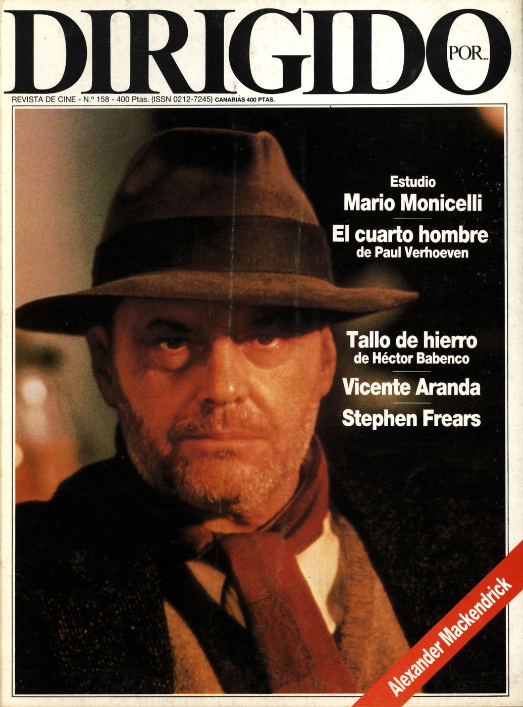 DIRIGIDO POR... magazine side cover Issue 158 May 1988
