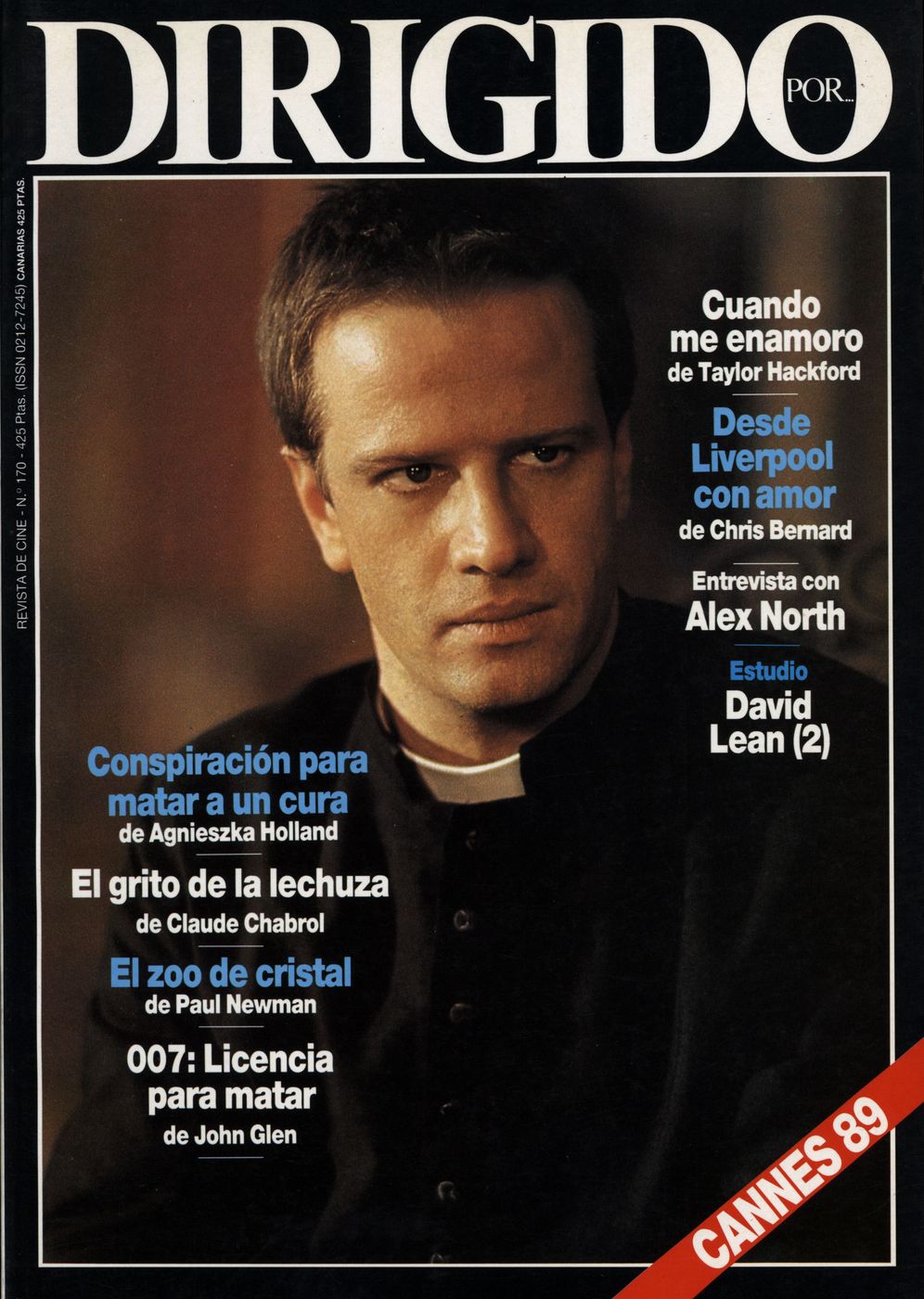 DIRIGIDO POR... magazine side cover Issue 170 June 1989