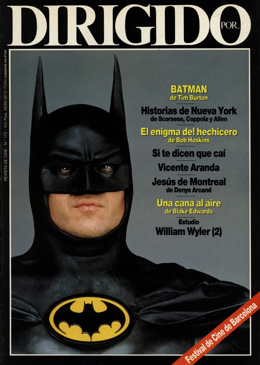 DIRIGIDO POR... magazine side cover Issue 172 September 1989