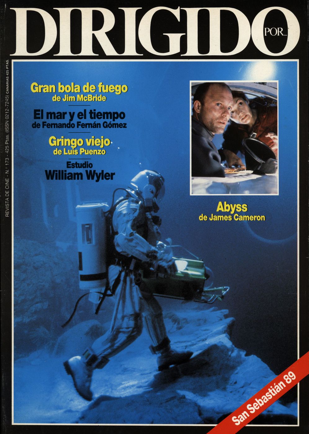 DIRIGIDO POR... magazine side cover Issue 173 October 1989