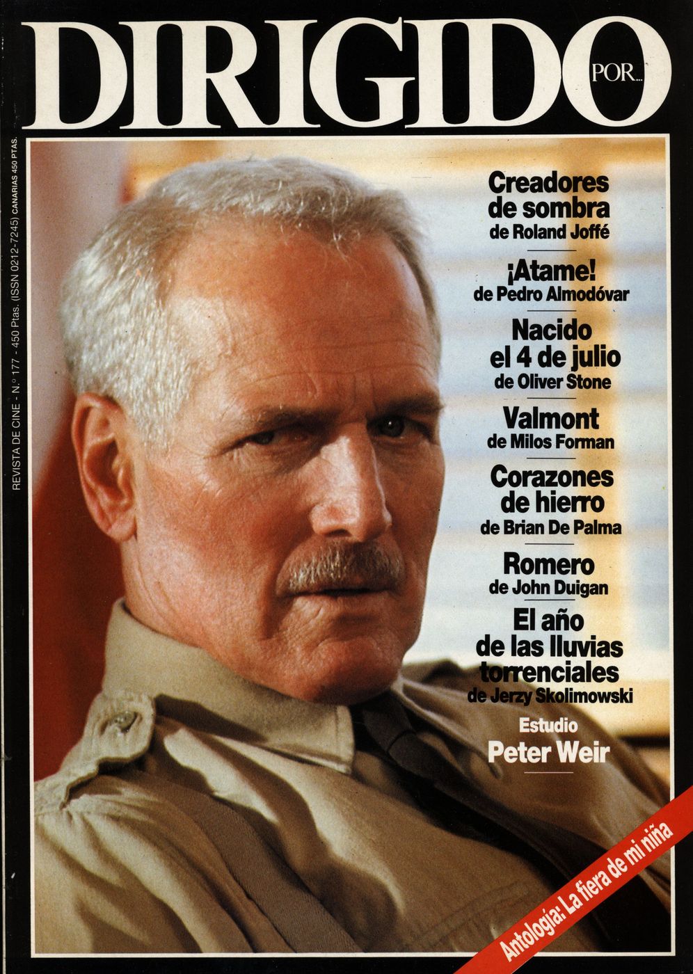 DIRIGIDO POR... magazine side cover Issue 177 February 1990