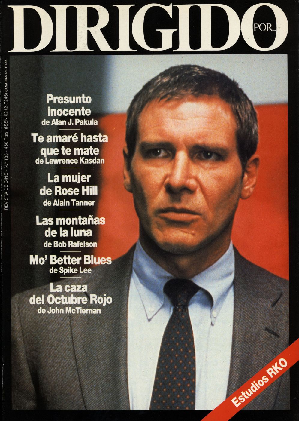 DIRIGIDO POR... magazine side cover Issue 183 September 1990