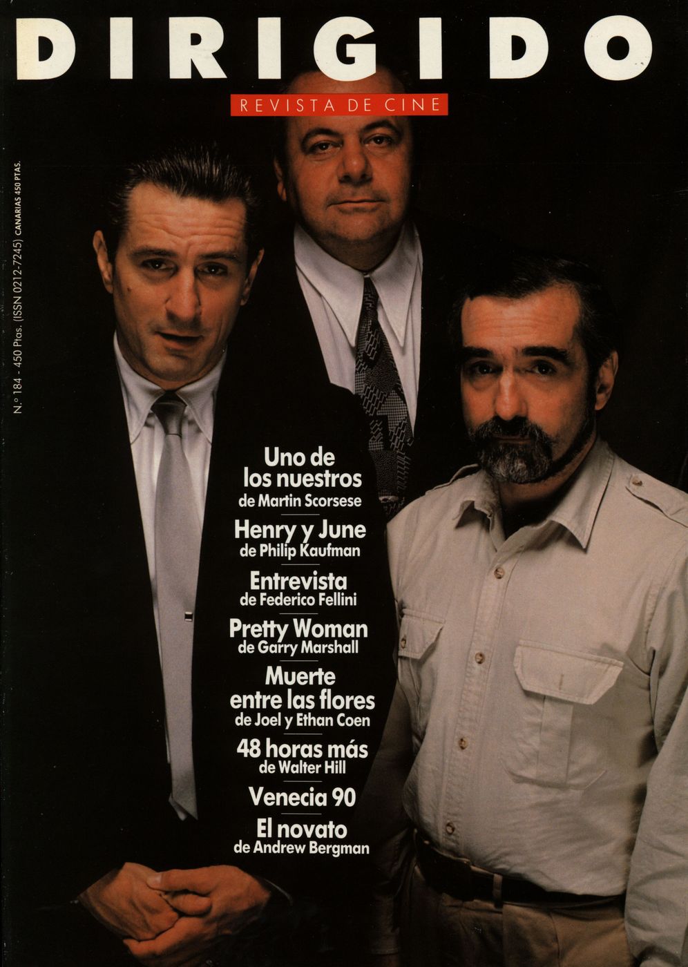 DIRIGIDO POR... magazine side cover Issue 184 October 1990