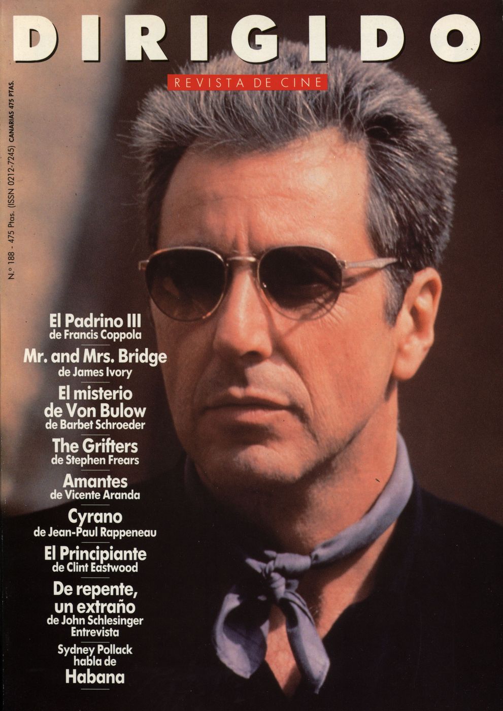 DIRIGIDO POR... magazine side cover Issue 188 February 1991