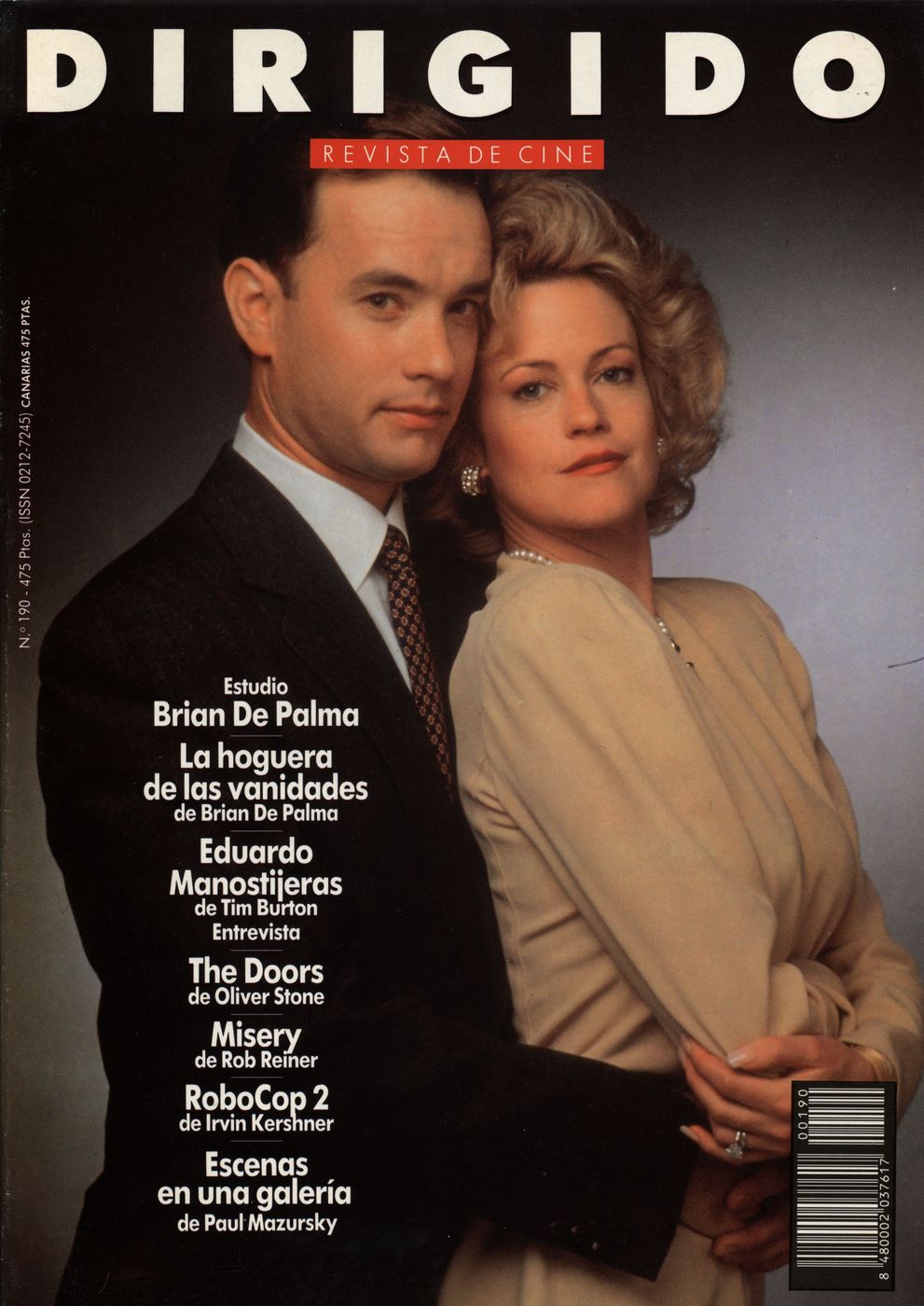 DIRIGIDO POR... magazine side cover Issue 190 April 1991