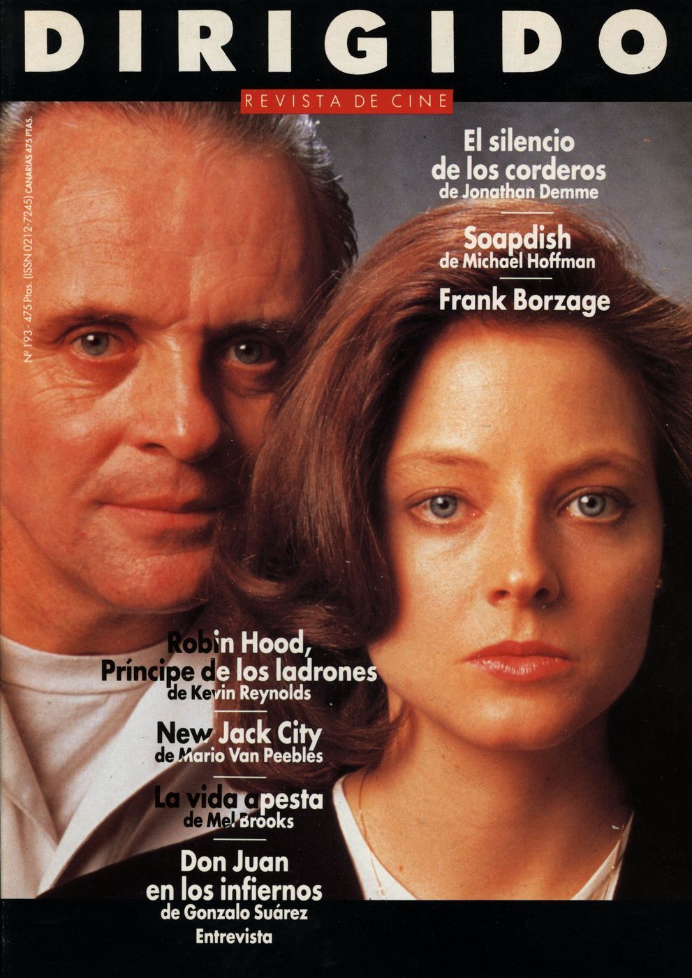 DIRIGIDO POR... magazine side cover Issue 193 July/August 1991