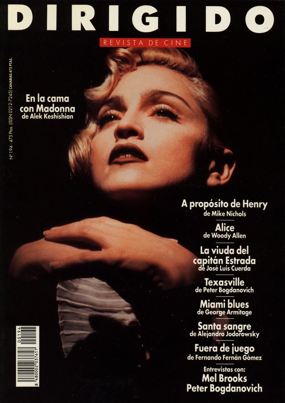 DIRIGIDO POR... magazine side cover Issue 194 September 1991