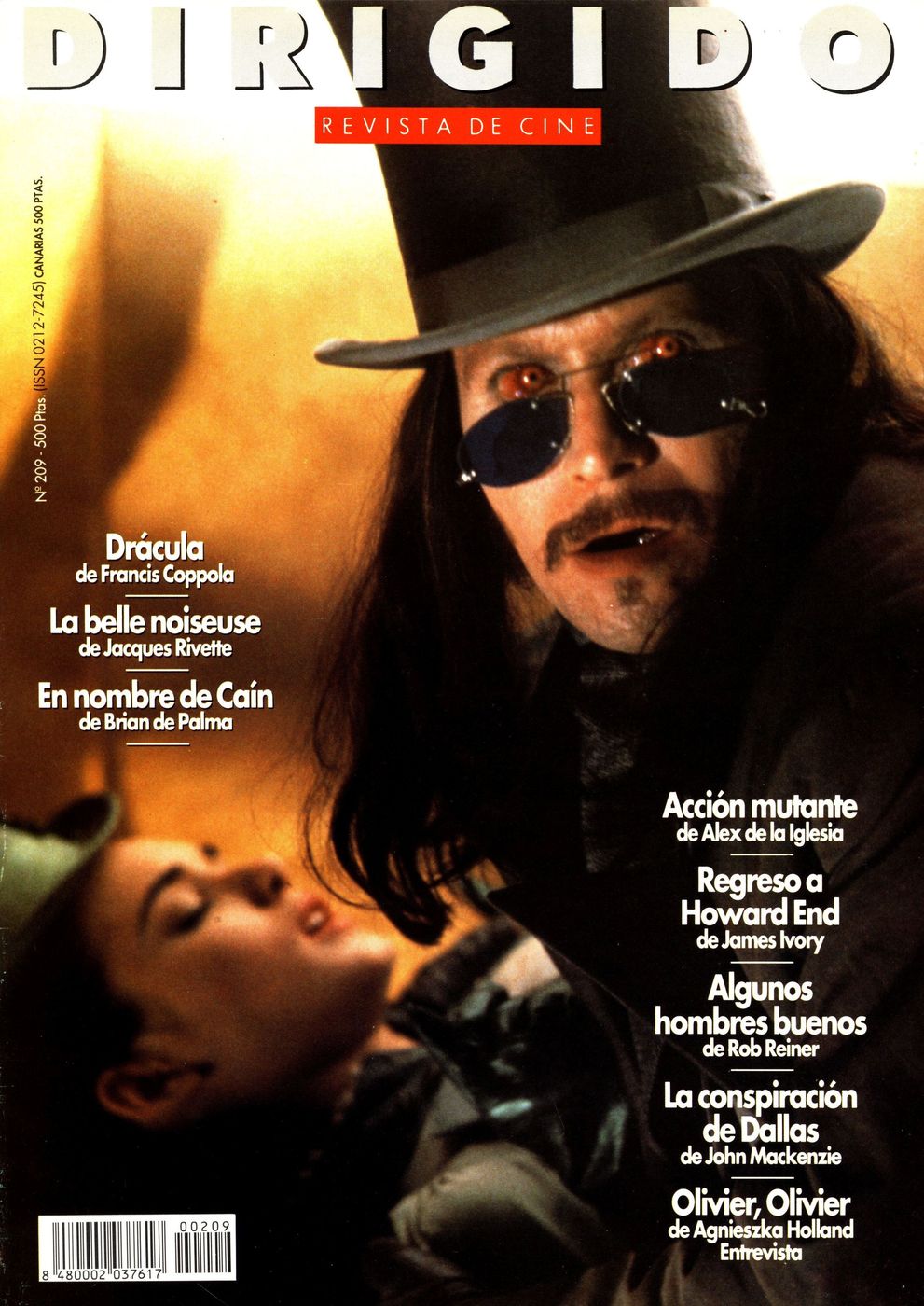 DIRIGIDO POR... magazine side cover Issue 209 January 1993