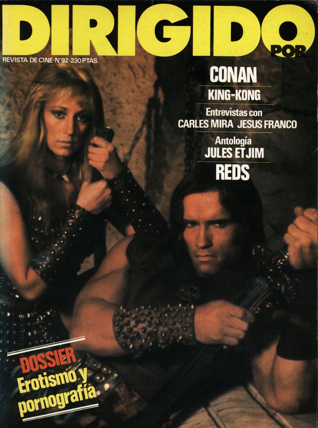 DIRIGIDO POR... magazine side cover Issue 92 April 1982