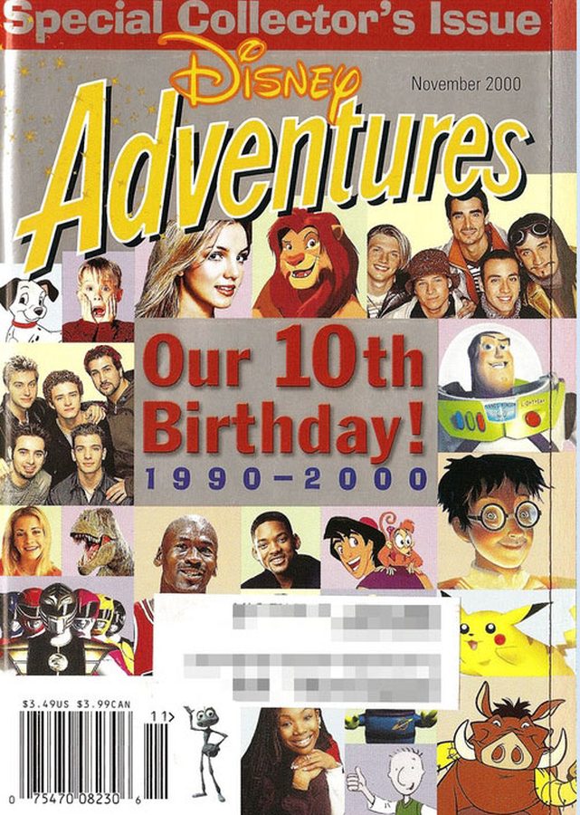 DISNEY ADVENTURES magazine side cover November 2000