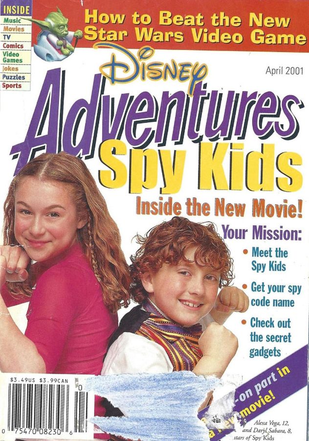 DISNEY ADVENTURES magazine side cover April 2001