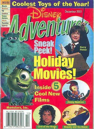 DISNEY ADVENTURES magazine side cover December 2001