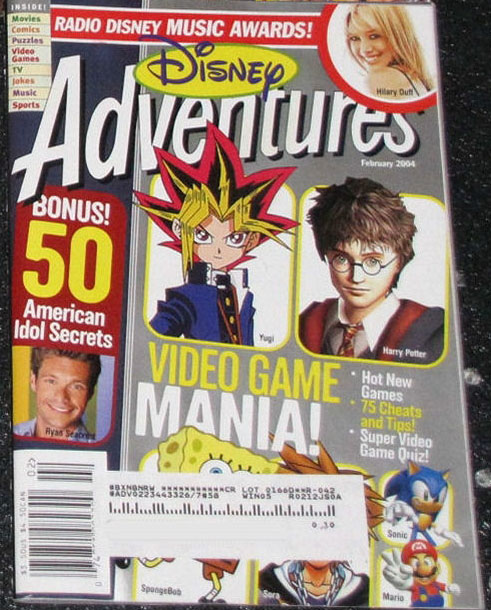 DISNEY ADVENTURES magazine side cover February 2004
