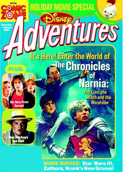 DISNEY ADVENTURES magazine side cover December 2005