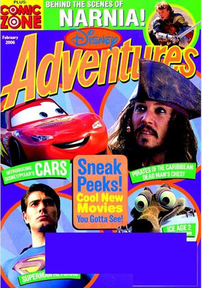 DISNEY ADVENTURES magazine side cover February 2006