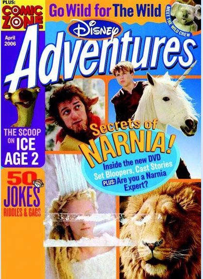 DISNEY ADVENTURES magazine side cover April 2006