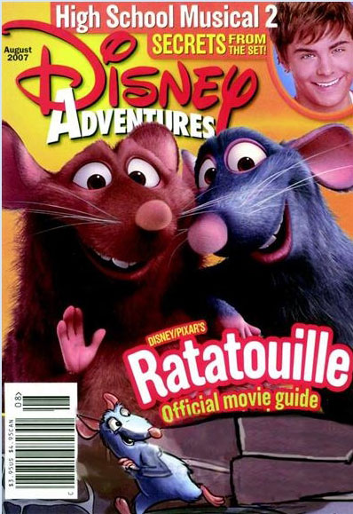 DISNEY ADVENTURES magazine side cover August 2007