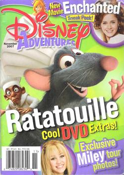 DISNEY ADVENTURES magazine side cover November 2007
