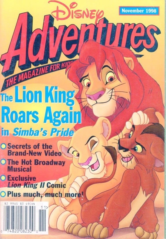 DISNEY ADVENTURES magazine side cover November 1998
