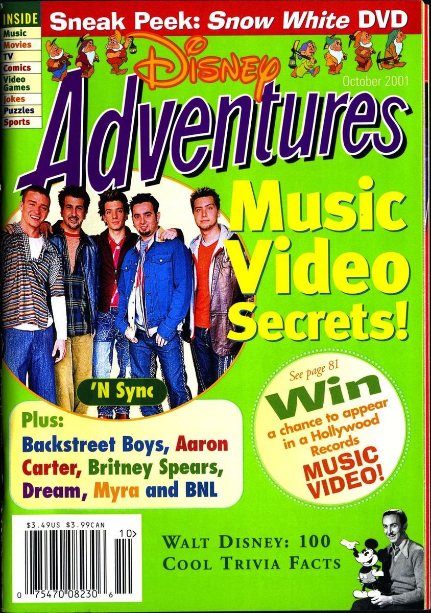 DISNEY ADVENTURES magazine side cover October 2001