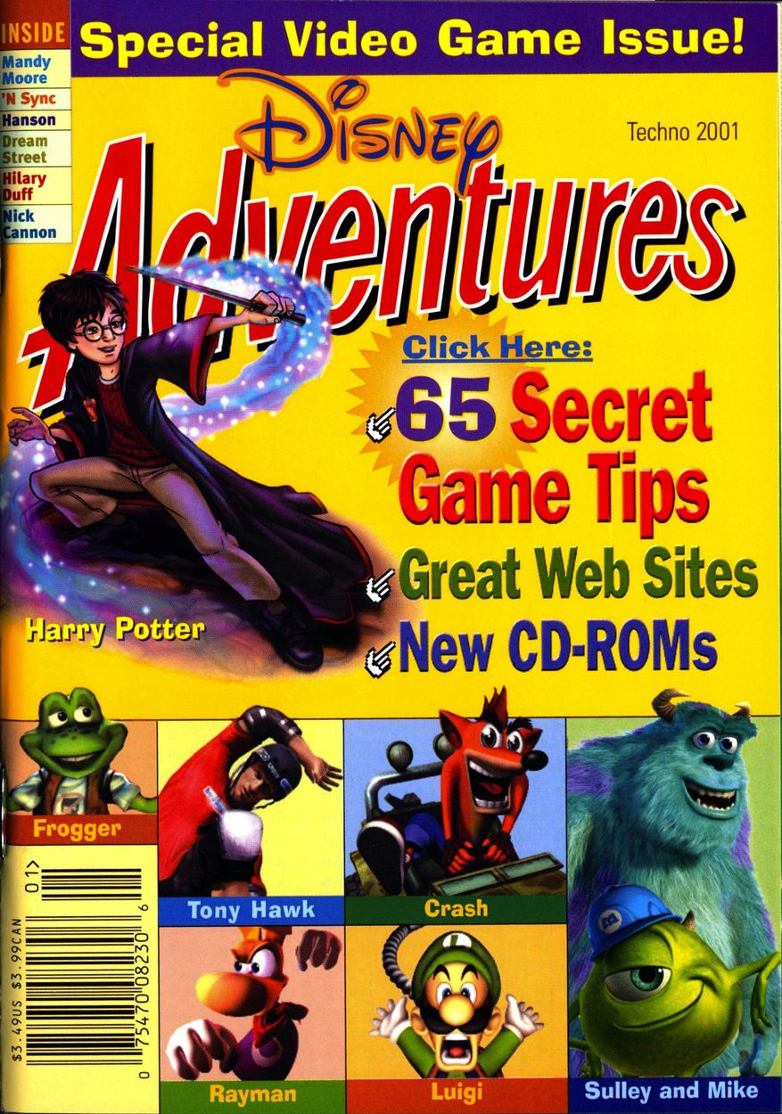 DISNEY ADVENTURES magazine side cover  Special  2001