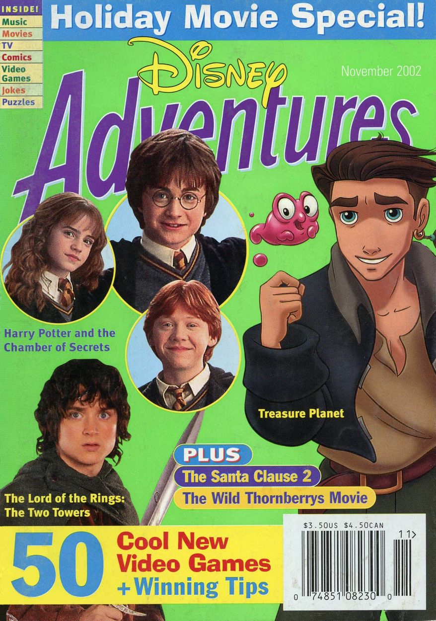DISNEY ADVENTURES magazine side cover November 2002