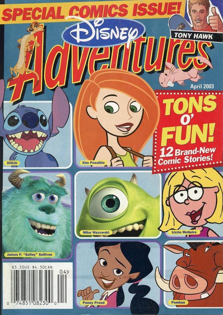 DISNEY ADVENTURES magazine side cover April 2003