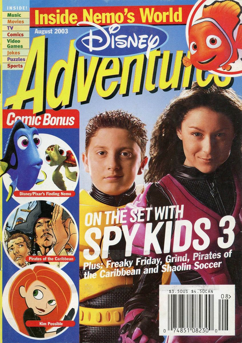 DISNEY ADVENTURES magazine side cover August 2003