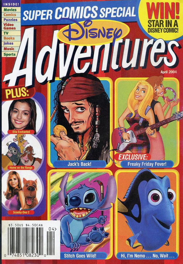 DISNEY ADVENTURES magazine side cover April 2004