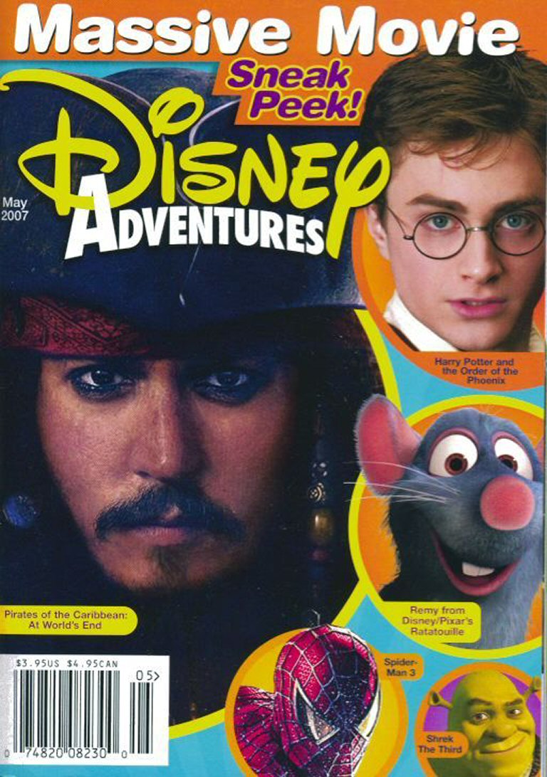 DISNEY ADVENTURES magazine side cover  May 2007