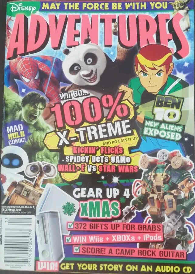DISNEY ADVENTURES (AU) magazine side cover December 2008