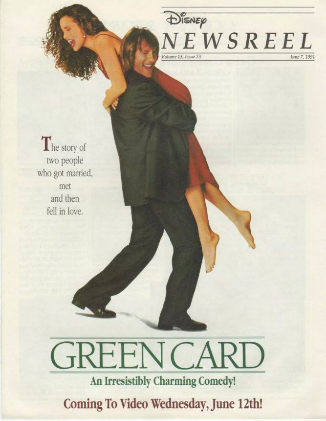 DISNEY NEWSREEL magazine side cover 7 June 1991