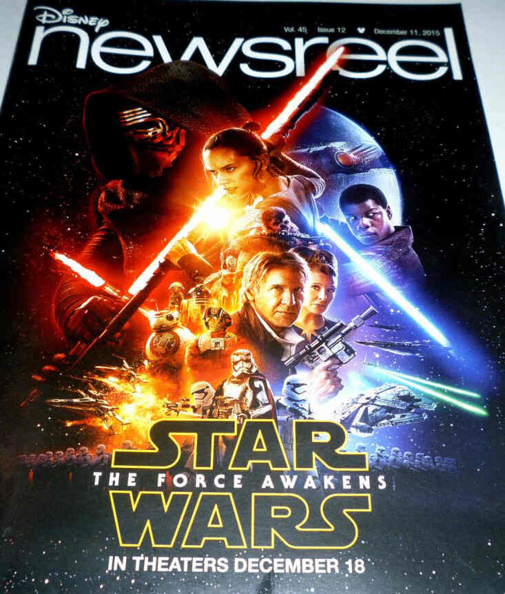 DISNEY NEWSREEL magazine side cover 11 December 2015