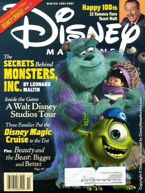 DISNEY magazine side cover Winter 2001