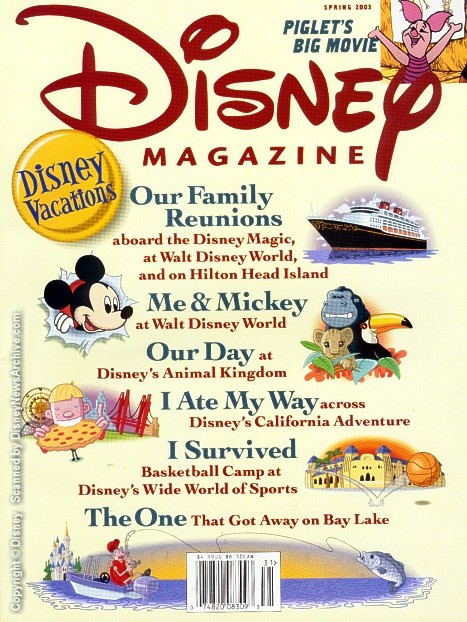 DISNEY magazine side cover Spring 2003