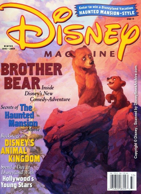 DISNEY magazine side cover Winter 2003