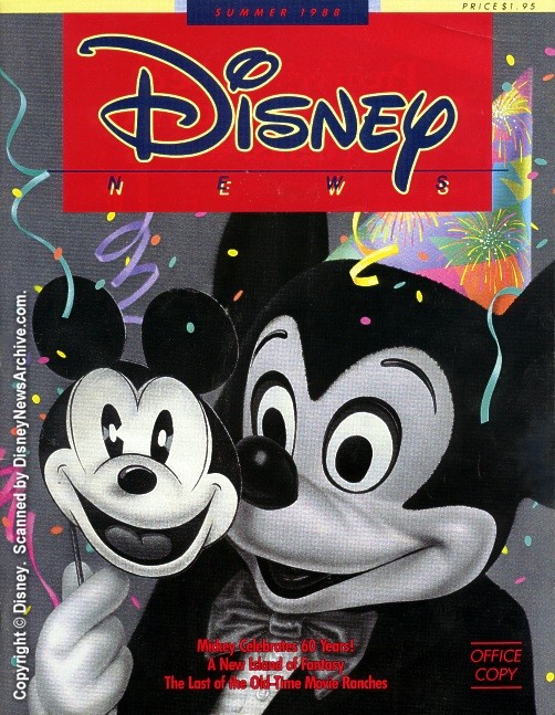 DISNEY magazine side cover Summer 1988