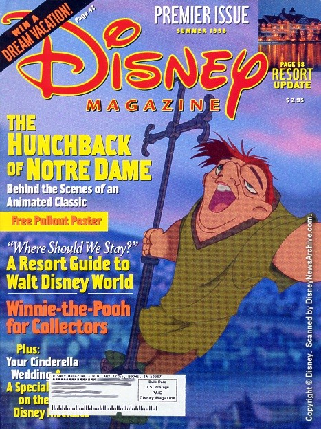 DISNEY magazine side cover Summer 1996