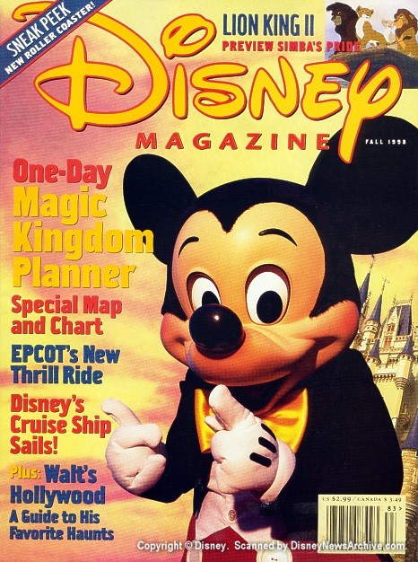 DISNEY magazine side cover Fall 1998