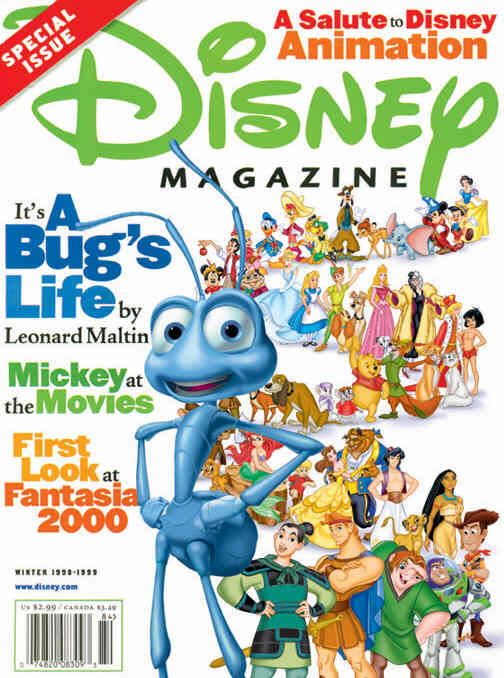DISNEY magazine side cover Winter 1998
