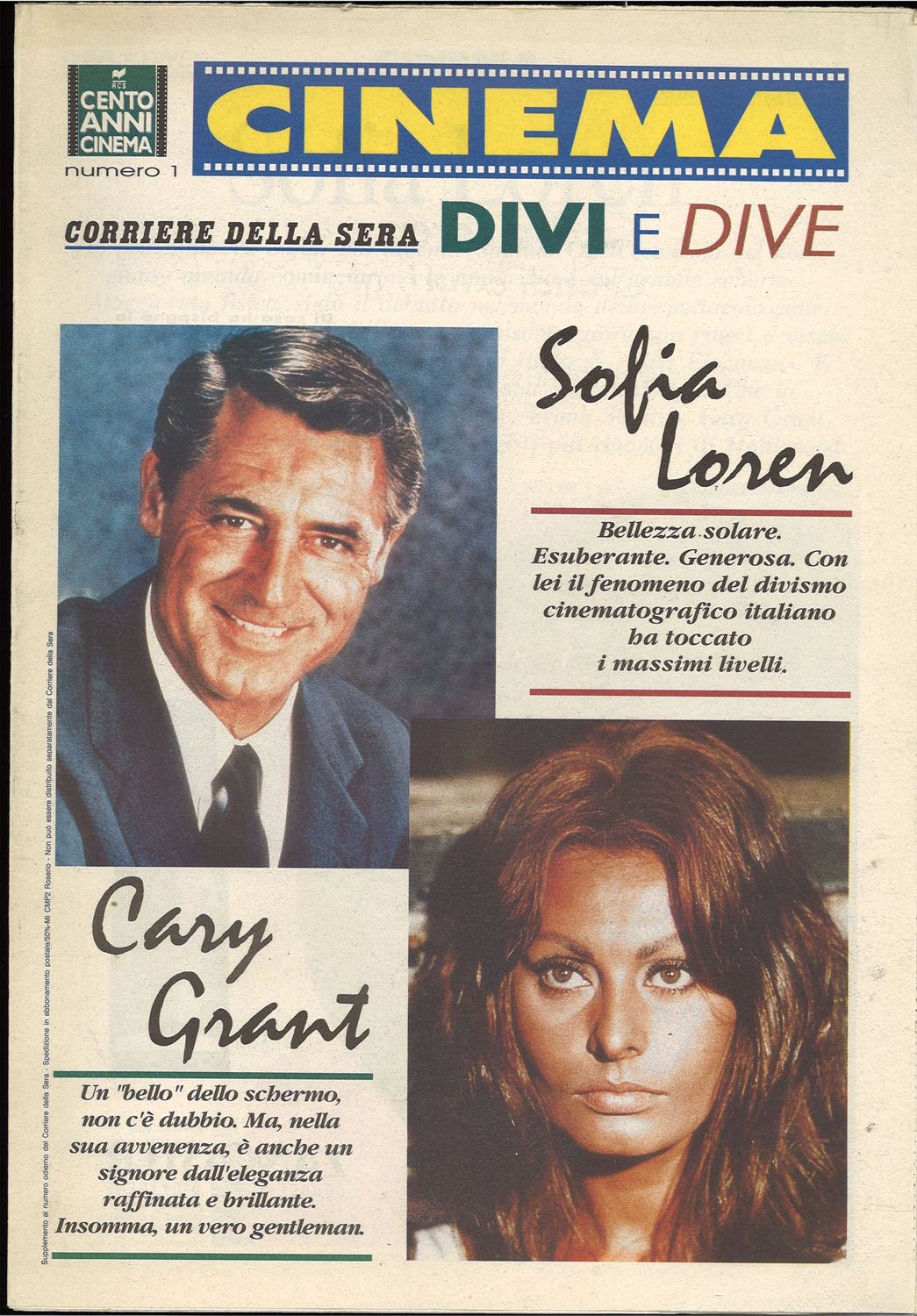 CINEMA DIVI E DIVE magazine side cover Issue 1   1995