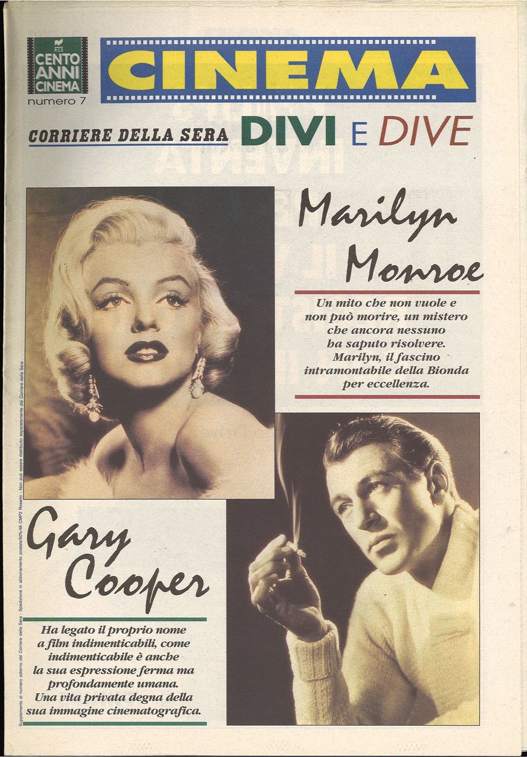 CINEMA DIVI E DIVE magazine side cover Issue 7   1995