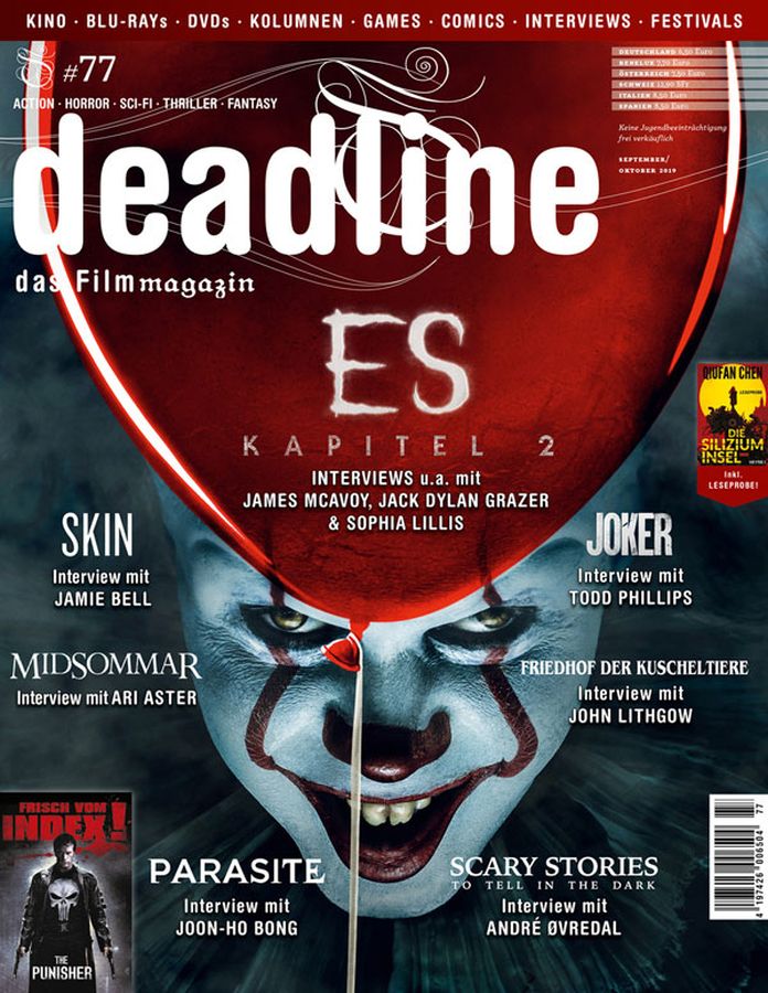 DEADLINE magazine side cover Issue 77  September/October 2019