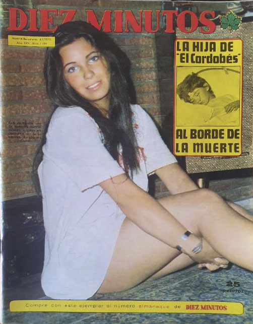 DIEZ MINUTOS magazine side cover Issue 1219  January 1975