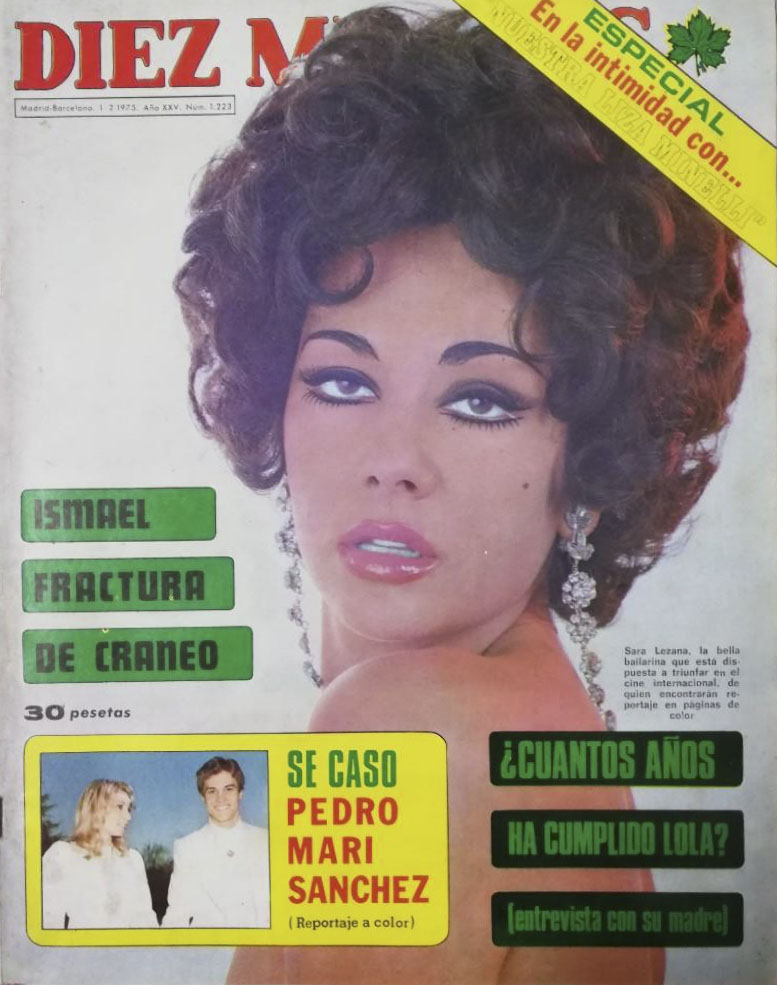 DIEZ MINUTOS magazine side cover Issue 1223  February 1975