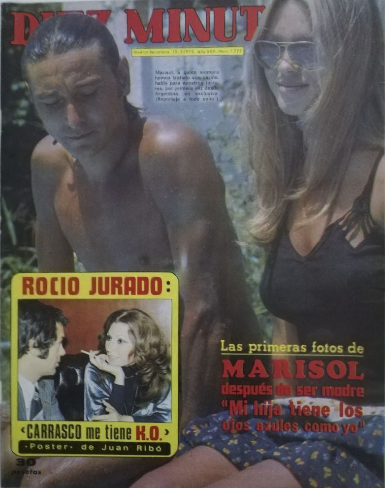 DIEZ MINUTOS magazine side cover Issue 1225  February 1975