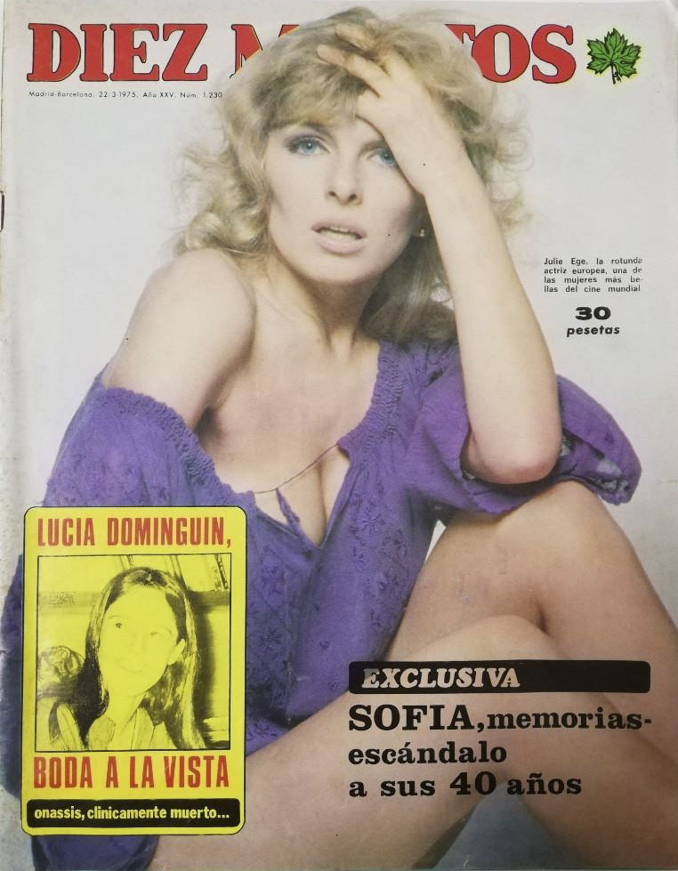 DIEZ MINUTOS magazine side cover Issue 1230  March 1975