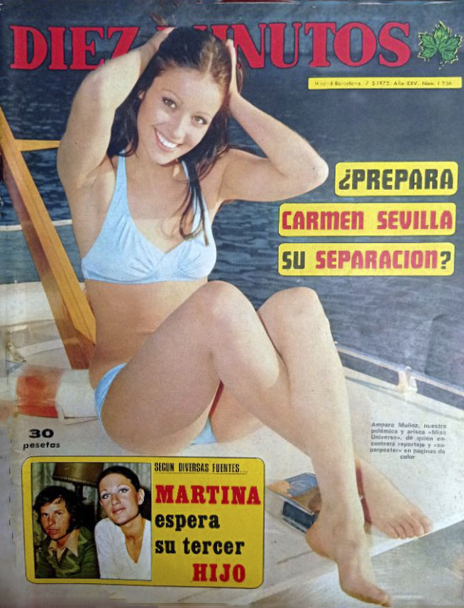 DIEZ MINUTOS magazine side cover Issue 1236 3 May 1975