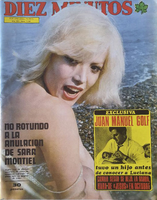 DIEZ MINUTOS magazine side cover Issue 1241 8 June 1975